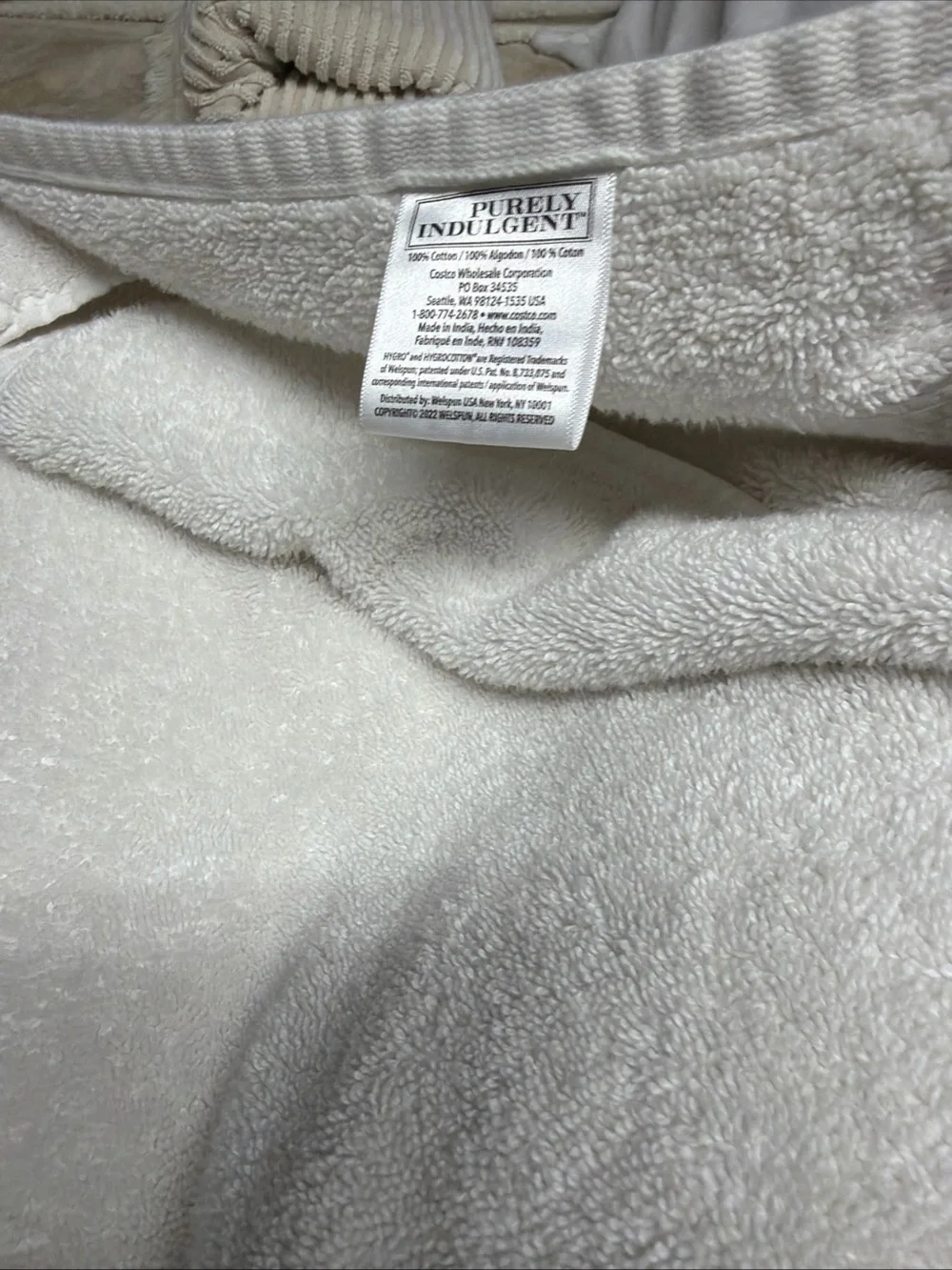 Purely Indulgent 100% Cotton White Towel - Plush Texture 30”x53”
